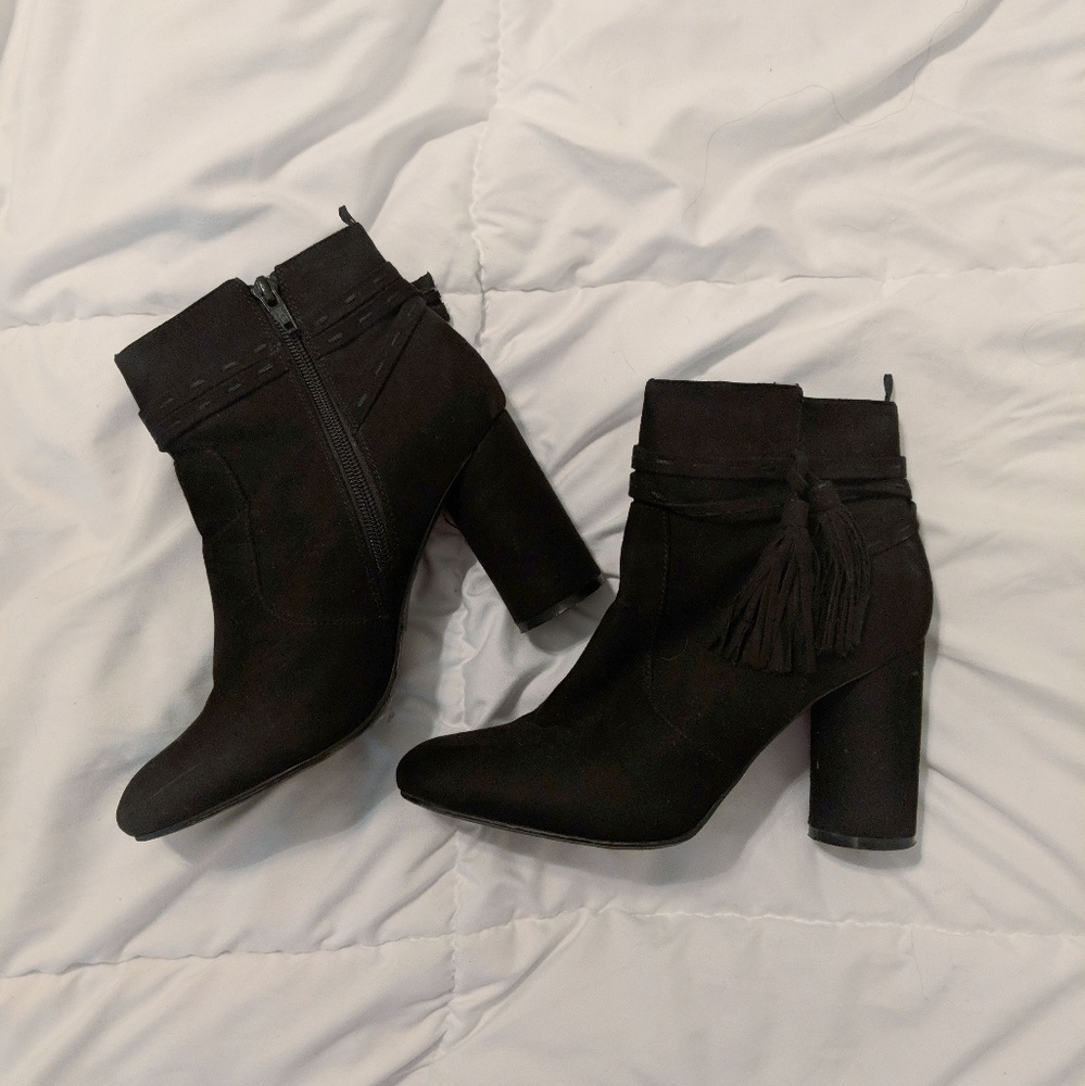 Black suede ankle boots
